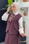 Nehir Etekli Takım Bordo