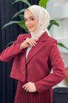 Neşe Ceket Etekli Takım Bordo