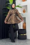 New Leopar Ceket Vizon