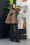 New Leopar Ceket Vizon
