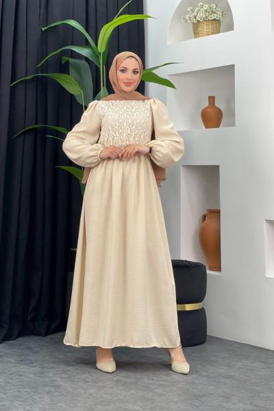 New Şans Elbise Taş Rengi