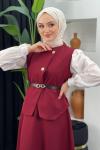 New Senem Etekli Takım Bordo