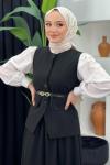 Nilda Yelekli Takım Siyah
