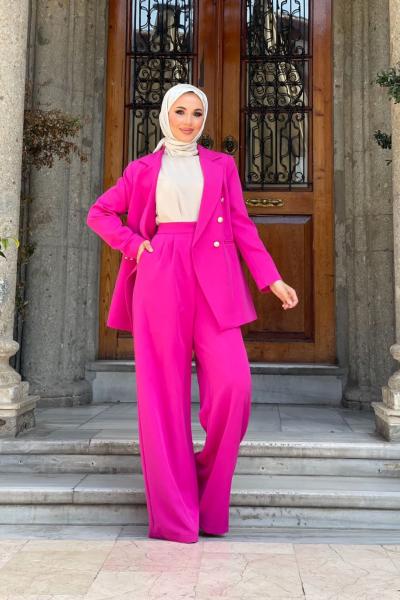 Ömür Ceketli Takım Fuşya