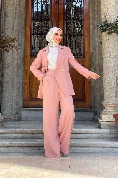 Ömür Ceketli Takım Şeker Pembe