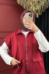 Oscar Pantolonlu Yelekli Takım Bordo
