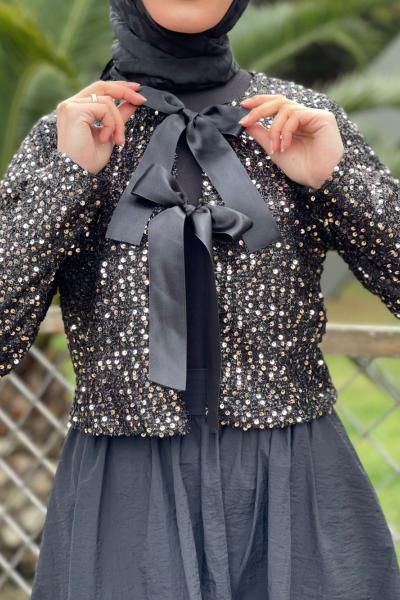 Payetli Etekli Takım Gold