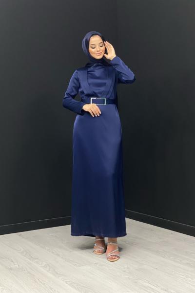 Pınar Saten Abiye Lacivert