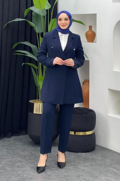 Plaza Ceket Pantolonlu Takım Lacivert