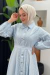 Romantik Dantel Detaylı Elbise Bebe Mavisi