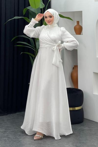 Şanlı Janjan Abiye Beyaz