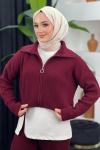 Seren Üçlü Triko Takım Bordo