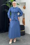 Şeyda Etekli Takım İndigo Mavisi