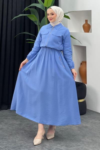 Sıla Etekli Takım Bebe Mavisi