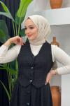 Tüvit Yelek Etekli Takım Siyah