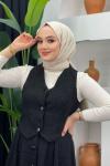 Tüvit Yelek Etekli Takım Siyah