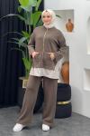 Yan Fermuarlı Oysho Takım Kahverengi