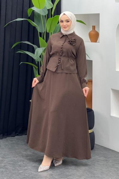 Yaren Etekli Takım Kahverengi