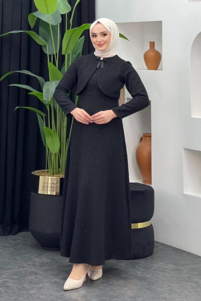 Zaman Tüvit Elbise Siyah